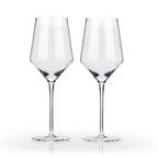 Viski Angled Crystal Chardonnay Glass S/2