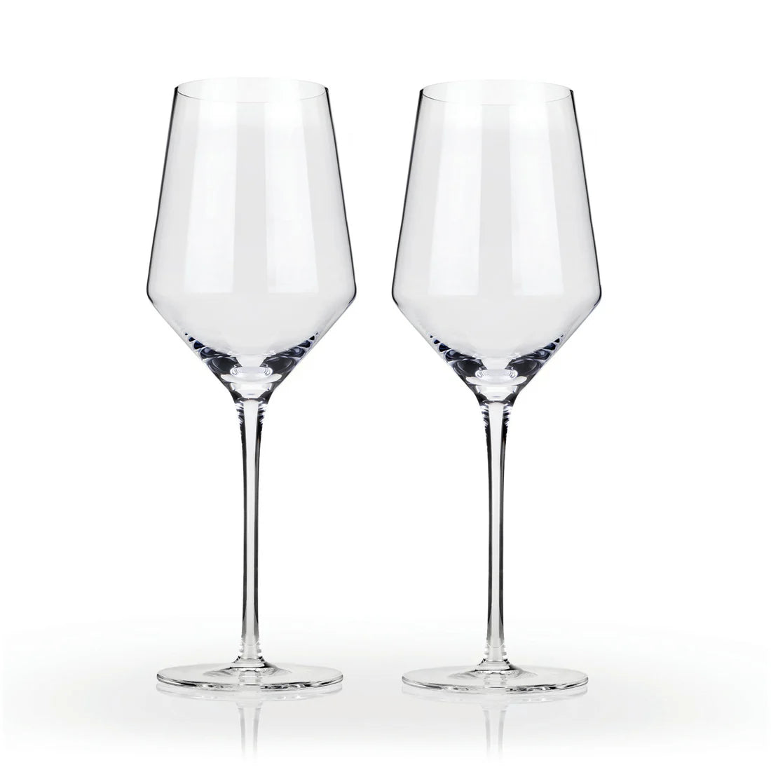 Viski Angled Crystal Chardonnay Glass S/2